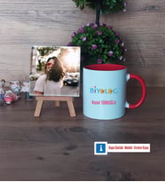 Biyolog Fotoğraflı Dekoratif Taş, Kupa Bardak Beyaz HediyeBiyologa Hediye (Model 2)