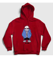 Presmono Unisex Gri Blue Coat Sans Undertale Kapüşonlu Sweatshirt 31854tt (Kırmızı)