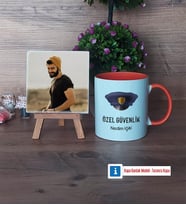 Özel Güvenlik Görevlisi Fotoğraflı Dekoratif Taş, Kupa Bardak Beyaz Hediye (Model 13)