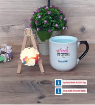 Fransızca Öğretmeni Kupa Bardak Beyaz ve Fotoğraflı Ahşap Anahtarlık Hediye (Model 10)