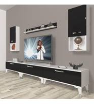 Decoraktiv Eko 270DA Slm Silver Tv Ünitesi Tv Sehpası (Siyah - Beyaz)