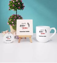 Rehber Öğretmen Kupa Bardak Lacivert Dekoratif Taş Baskı Anahtarlık (Model 8)
