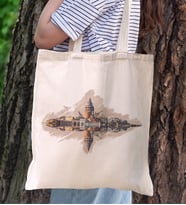 BK Gift İstanbul Tasarımlı Kanvas Bez Çanta, Baskılı Omuz Çantası, Alışveriş Çantası, Plaj Çantası, Arkadaşa Hediye (Model 9)