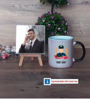 Erkek Polis Fotoğraflı Dekoratif Taş, Kupa Bardak Beyaz Hediye (Model 9)