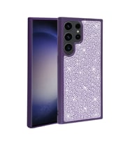 Galaxy S23 Ultra Kılıf Parlak Taşlı Tasarım Zore Ston Kılıf (Mor)