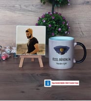 Özel Güvenlik Görevlisi Fotoğraflı Dekoratif Taş, Kupa Bardak Beyaz Hediye (Model 9)
