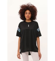 Store Kadın Spor Tişört Baskılı Fitness, Antrenman Fit (Siyah)
