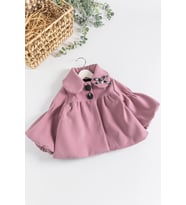 Balon Kollu Bebe Yakalı Kız Bebek Mont (Gül Kurusu)