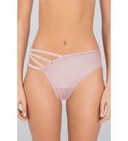 Kadın Dantel Detaylı Transparan Tanga String Külot (Pudra)