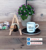 Matematik Mühendisi Türk Kahvesi Fincanı Ahşap Altlıklı ve Fotoğraflı Ahşap Anahtarlık Hediye (Model 7)