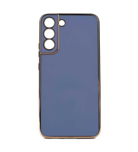 Samsung Galaxy S22 Plus Kılıf Kenarları Gold Kamera Korumalı Renkli Pastel Silikon Açık Yeşil BARK (Açık Mavi)