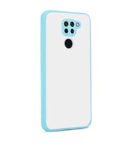 Xiaomi Redmi Note 9 Kılıf Zore Hux Düğme ve Kapak Zıt Renk Kılıf (Turkuaz)