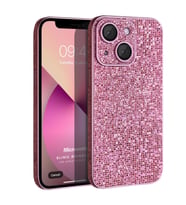 Microsonic Apple iPhone 14 Kılıf Bling Rhinestones Siyah (Pembe)