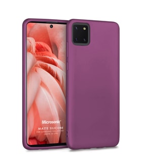 Microsonic Matte Silicone Samsung Galaxy Note 10 Lite Kılıf (Mor)