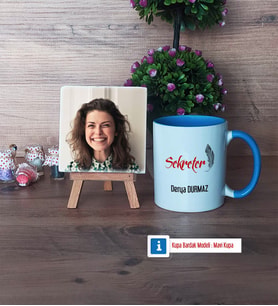 Sekretere Hediye Fotoğraflı Dekoratif Taş, Kupa Bardak Beyaz Hediye (Model 4)
