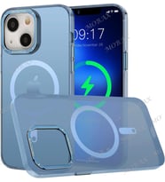 Uyumlu Model Apple iPhone 13 Kılıf Mat Kadifemsi Special Edition PC Magsafe Kapak (Mavi)