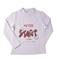 Toontoy Kız Çocuk Sweatshirt Start Varak Baskılı ( Gri-Melanj)