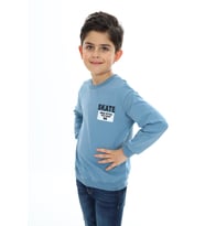 Toontoy Erkek Çocuk Baskılı Sweatshirt (Mavi)