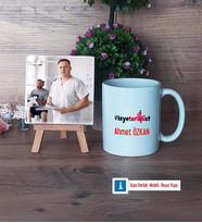 Fizyoterapist Fotoğraflı Dekoratif Taş, Kupa Bardak Beyaz Hediye (Model 1)