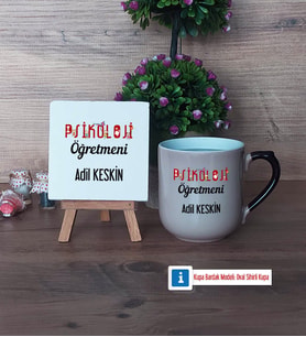 Psikoloji Öğretmeni Dekoratif Taş, Kupa Bardak Kırmızı Hediye Öğretmenler Günü Hediyesi (Model 9)