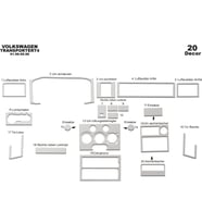 Meriç® VW Transporter T4 Ön Torpido Kaplama Maun 20 Parça 1996-1998 (Alüminyum)