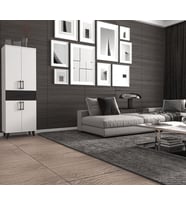 Anzera - Berlin Çok Amaçlı Dolap (Beyaz - Antrasit)