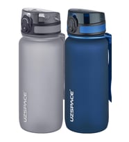 Uzspace 2'li Tritan Matara Seti 650 ml 14 Farklı Renk Seçeneği FiftyFifty (Gri-Lacivert)