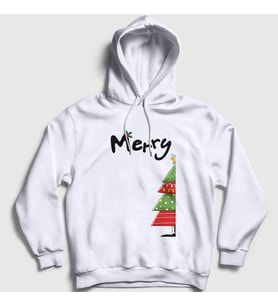 Presmono Unisex Beyaz Merry Christmas Funny Yılbaşı Kapüşonlu Sweatshirt 364790tt (Beyaz)