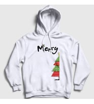Presmono Unisex Beyaz Merry Christmas Funny Yılbaşı Kapüşonlu Sweatshirt 364790tt (Beyaz)