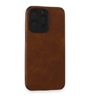 IPHONE 15 PRO UYUMLU LOOP DERİ SİLİKON KILIF (Kahverengi)