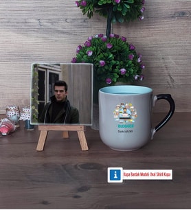 Blogger Fotoğraflı Dekoratif Taş, Kupa Bardak Beyaz Hediye (Model 10)