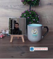 Blogger Fotoğraflı Dekoratif Taş, Kupa Bardak Beyaz Hediye (Model 10)