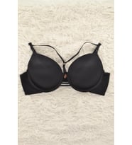 Le Jardin 7008-B Destekli-Balenli Micro Kaplı İpli Push-Up Sütyen (Siyah)