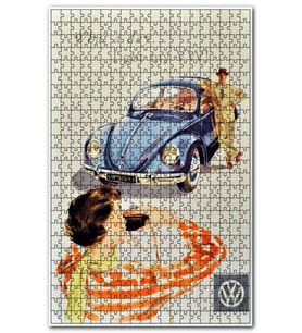 Cakapuzzle Vosvosu İle Fotoğraf Çeken Çift Görseli Puzzle Yapboz MDF (Ahşap) (1000 Parça)