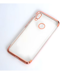 Huawei Honor 8A Kılıf Dört Köşeli Lazer Silikon Kılıf (Rose)
