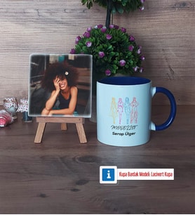 Modelist Fotoğraflı Dekoratif Taş, Kupa Bardak Beyaz Hediye (Model 3)