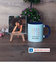 Modelist Fotoğraflı Dekoratif Taş, Kupa Bardak Beyaz Hediye (Model 3)