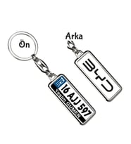 Kişiye Özel BYD Siyah Logo Tema Plaka Anahtarlık (Gümüş)