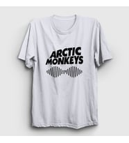 Presmono Unisex Sarı Cover Arctic Monkeys T-Shirt 12743tt (Beyaz)