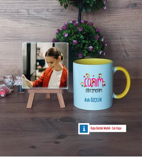 Öğretmenler Günü Hediyesi Fotoğraflı Dekoratif Taş, Kupa Bardak Beyaz Hediye (Model 7)