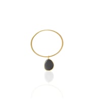 Kadir Jewellery 22 Ayar Altın Kaplama Zirkon Taşlı Ayarlanabilir Vintage Bilezik (Siyah)