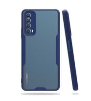 Huawei P Smart 2021 Kılıf Parfe Kenarları Pastel Renk Silikon (Lacivert)