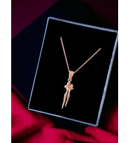 Silvari Silver Sarılan Çift Tasarım Gümüş Rengi 925 Ayar Gümüş Kolye (Rose)