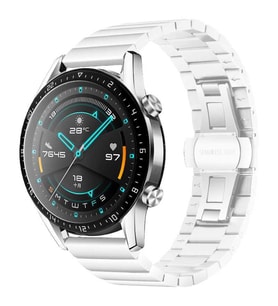 Samsung Galaxy Watch Gear S2 / 3 41mm Kordon Seramik Metal Kordon 16 (Beyaz)