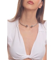 Labalaba  Kadın Koçbaşı Uçlu Choker (Gümüş)