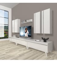 Decoraktiv Eko 8d Mdf Retro Tv Ünitesi Tv Sehpası (Beyaz)