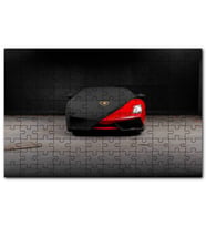 Cakapuzzle Siyah Örtülü Kırmızı Lamborghini Puzzle Yapboz MDF (Ahşap) (500 Parça)