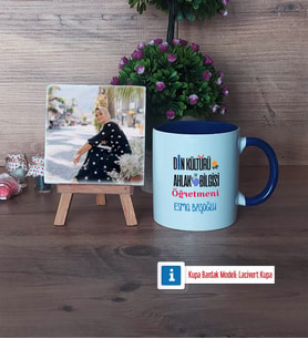 Din Kültürü Öğretmeni Fotoğraflı Dekoratif Taş, Kupa Bardak Beyaz Hediye Öğretmenler Günü Hediyesi (Model 3)