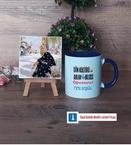 Din Kültürü Öğretmeni Fotoğraflı Dekoratif Taş, Kupa Bardak Beyaz Hediye Öğretmenler Günü Hediyesi (Model 3)