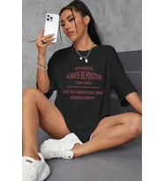 Unisex Always Tasarım Tshirt (Siyah)